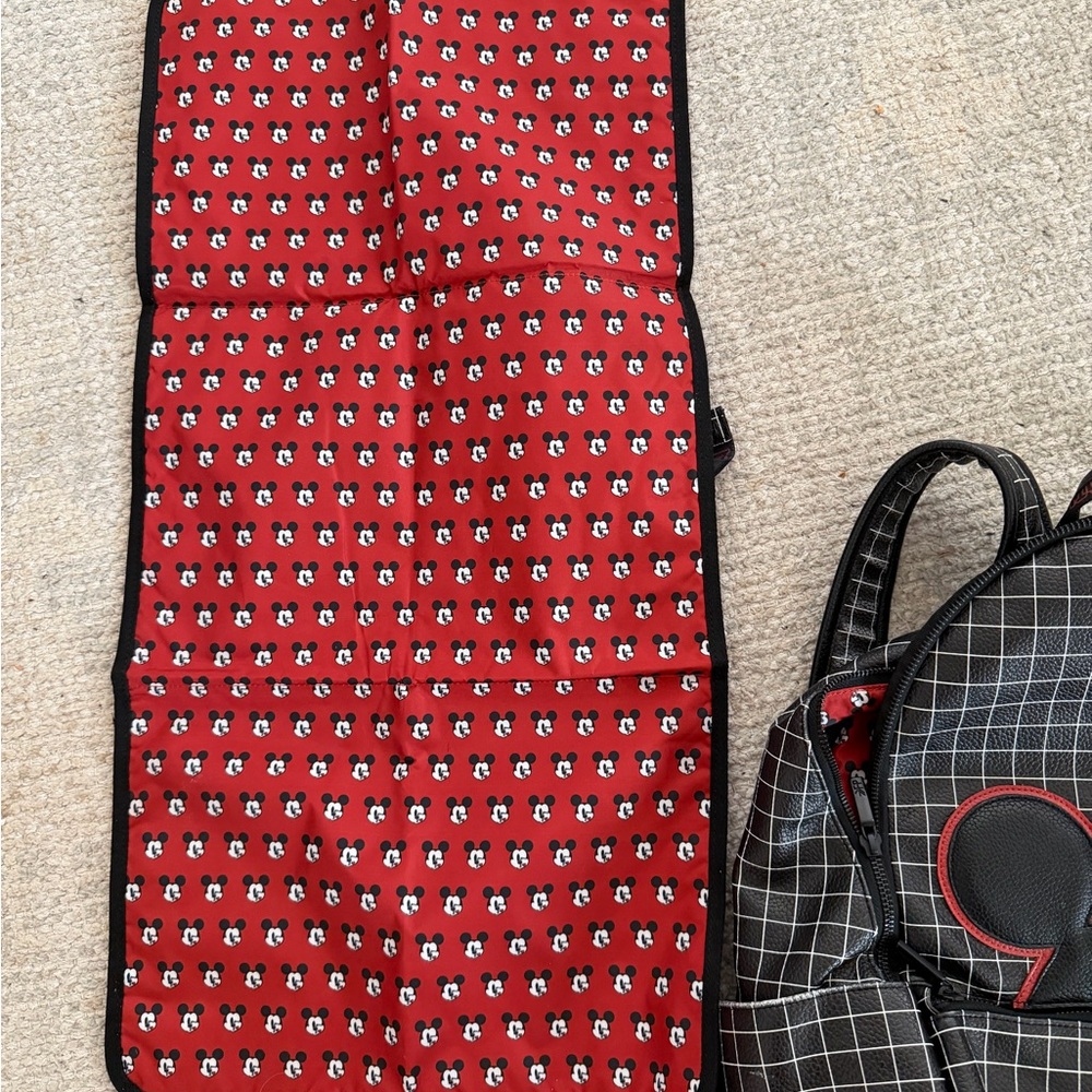 Freshly Picked X Disney Grid Pattern Black Backpack/ Diaper Bag Backpack - Picture 6 of 7